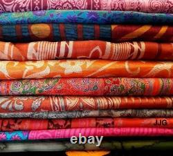 Lot en gros de 5 pcs lourd Banarasi brocart Saree Art soie Vintage Sari tissu