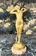 Louis Oury Femme Au Réveil Premier Frisson, Bronze Doré Art Nouveau