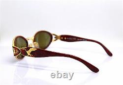 Made IN Italy Lunettes de Soleil Femme Ovale Chat Or Rouge Luxe Mode Cygne 90