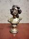 Magnifique Buste Femme En Bronze Doré Art Nouveau Non Signé 40 Centimètres