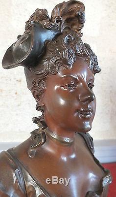 Marcel Debut bronze femme au chapeau art nouveau sculpture statue
