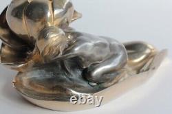 Maurice BOUVAL Bougeoir Bronze Femme nue Art Nouveau (64731)