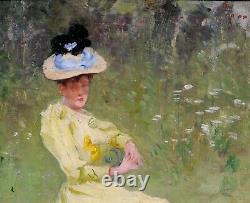 Maxime FAIVRE tableau femme impressionnisme portrait Art Nouveau