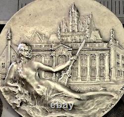 Médaille En Argent Par Greber Femme Nue Art Deco Nouveau Medal Silver