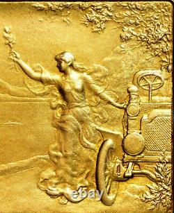 Medaille, Plaque Art Nouveau Par Eugene Gairal De Serezin, Femme, Automobile, Medal