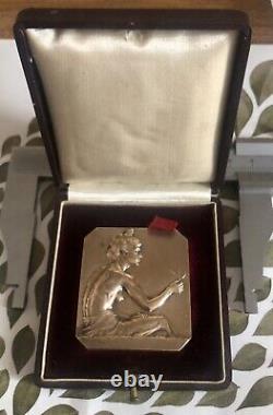 Médaille Plaque En Bronze Art Déco Nouveau Medal Dubois Femme Nue