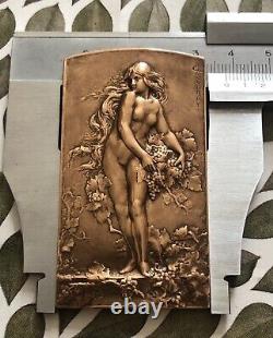 Médaille Plaque En Bronze Coudray Femme Nue Art Déco Nouveau Medal