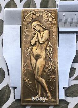 Médaille Plaque En Bronze Frederic Vernon Femme Nue Art Deco Nouveau Medal