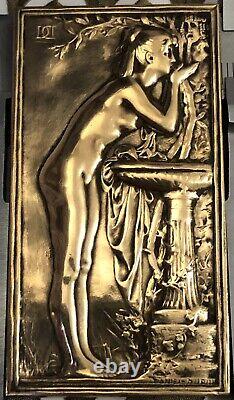 Médaille Plaque En Bronze Par Dupuis Femme Nue Art Deco Nouveau Medal