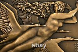 Medaille Plaque Femme Nue Art Deco Nouveau Delamarre Non Atribue