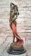 Moderne Style Art Nouveau Abstrait Nu Femme Fille Bronze Sculpture P. Delore Nr