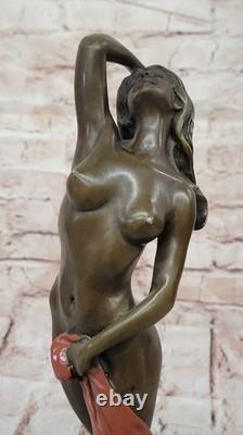 Moderne Style Art Nouveau Abstrait Nu Femme Fille Bronze Sculpture P. Delore Nr
