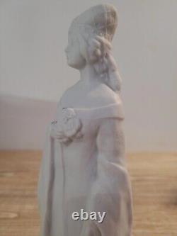 Mougin Frères Nancy Biscuit de grès porcelainique Statue femme Art Nouveau