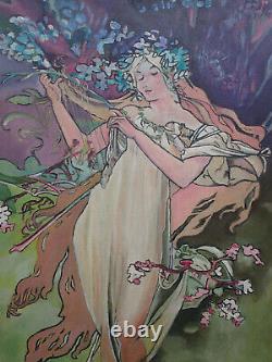 NYMPHE Goût MUCHA Alfons Beauté femme Jeune fille aux fleurs Peinture Fémin fée