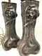 Paire De Lampe Art Nouveau Vers 1900 Régule Femme Signé Flora Antique Lamp