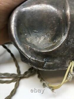 Paire De Lampe Art Nouveau Vers 1900 Régule Femme Signé Flora Antique Lamp