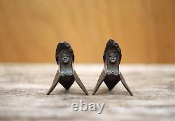 Paire de bronze art Nouveau, cocotte art Nouveau, portrait femme art Nouveau