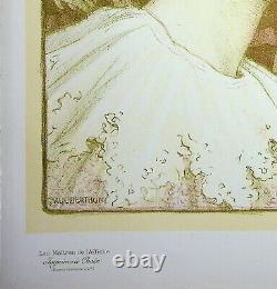 Paul BERTHON Profil de femme Lithographie originale, Signée, 1900