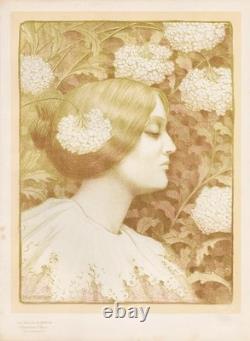 Paul Berthon Femme Portrait Art Nouveau Lithographie 1900