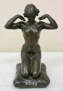 Paul Ponsar. Sculpture En Bronze. Femme Nue. Art Nouveau. Xxe Siècle