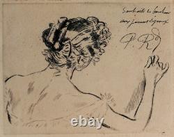 Paul Renouard gravure dessin tableau femme Art Nouveau impressionnisme