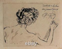 Paul Renouard gravure dessin tableau femme Art Nouveau impressionnisme