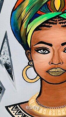 Peinture à l'huile pour femmes africaines peinte à la main Art mural abstra
