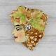 Pendentif Figuratif Femme Art Nouveau En Or 14k Émail Vintage Converti Broche
