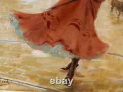Pierre Bonnaud, tableau, femme, Art Nouveau, mode, élégante, Lyon, paysage