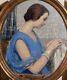 Pierre Magnan-bernard Tableau Portrait Femme Art Nouveau Couture