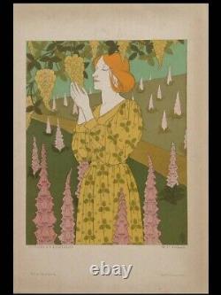 Pillard Verneuil, Femme Et Fleurs 1898 Lithographie, Art Nouveau