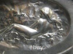 Plat Ovale Jean Garnier Femme Nue Art Nouveau XIXème Siècle