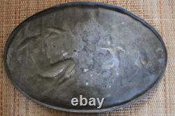 Plat en Etain Signé Emmanuel Villanis Femme Nue 1900 Art Nouveau