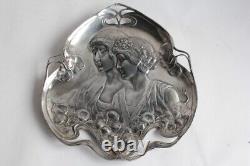 Plat métal argenté WMF Femmes Art Nouveau (63654)
