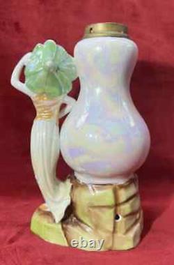 Porcelain Kerosene Lamp Lampe A Essence Petrole Femme Art Nouveau Porcelaine