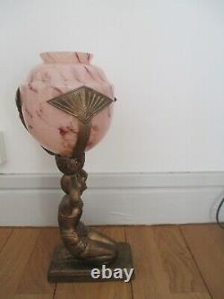 Porte coupe statue femme danseuse régule patine bronze art déco vase marmoréen