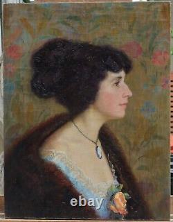 Portrait de femme en profil, 1918. Einar BERGSTEN (1886-1970)