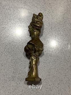 RARE Sculpture bronze Art Nouveau A Caro, sceau à cacheter Femme