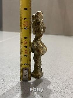 RARE Sculpture bronze Art Nouveau A Caro, sceau à cacheter Femme