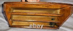 Range courrier / lettres 1900 bois gravé & nacre Femme Fleur Libellule dlg Mucha