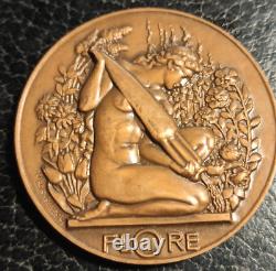 Rare France Médaille Art Nouveau delannoy Femme nue Flore Splendide SUPERBE