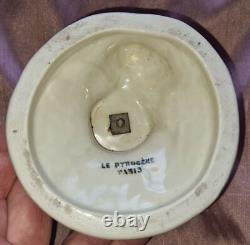 Rare Pyrogène Art Nouveau quinquina LAMA QUINA Femme DLG MUCHA céramique & bois