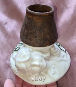 Rare Pyrogène Art Nouveau quinquina LAMA QUINA Femme DLG MUCHA céramique & bois