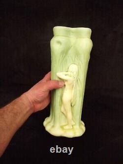 Rare Vase Gustav Gurschner autriche forster 1873 1970 Art Nouveau grès femme nue