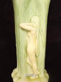 Rare Vase Gustav Gurschner autriche forster 1873 1970 Art Nouveau grès femme nue