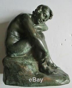 Rare sculpture statue Alfred Finot pour AMALRIC WALTER Art Nouveau/ Déco Femme