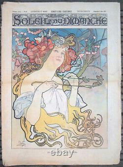Revue Femme Art Nouveau Soleil Du Dimanche Juin 1897 Alphonse Mucha