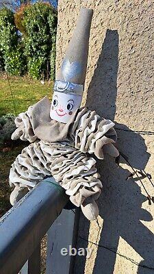 Rita du Clown amoureux, 100% Lin, Faite main, beige & blanc, haut 19,5/50cm
