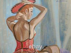 Robert LEPELTIER (1913 1996) Femme nu au corset, +++++ Huile sur toile +++++