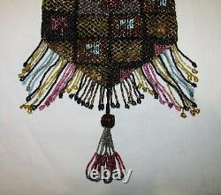 SAC de SOIREE ANCIEN EN PERLES art nouveau 1900 Antique beaded bag
